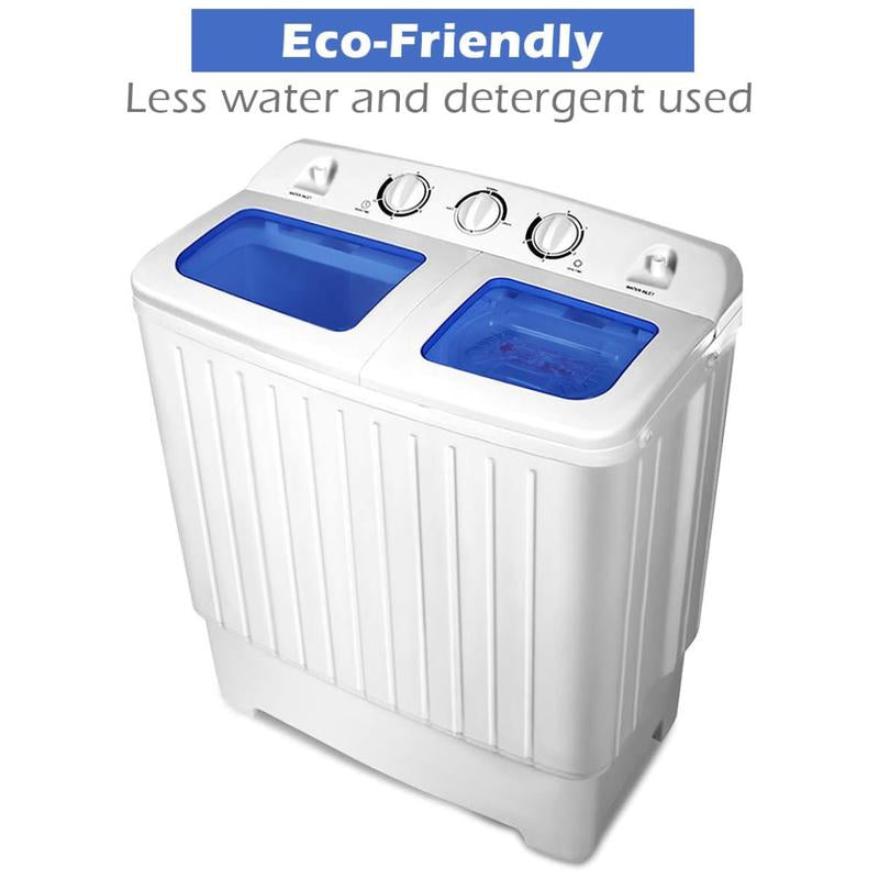 Costway Compact Twin-Tub Portable Washing Machine with Timer & Built-In Pump – Ideal for RVs, Apartments, and Dorms